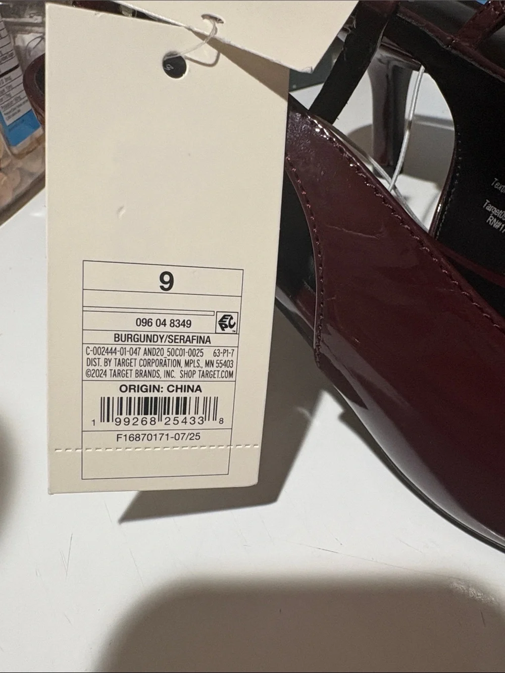 a new day Burgundy Patent Pointed Slingback Heels with Crystal Fringe